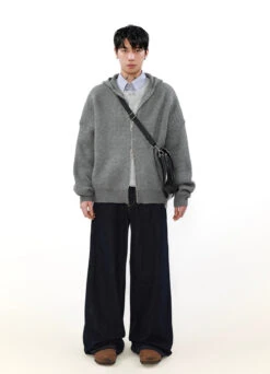 Wave Pattern Drop Shoulder Two Way Zip Hooded Jacket -Modern Wear Shop f886ac748df5c9ea808068c6aac1f47c