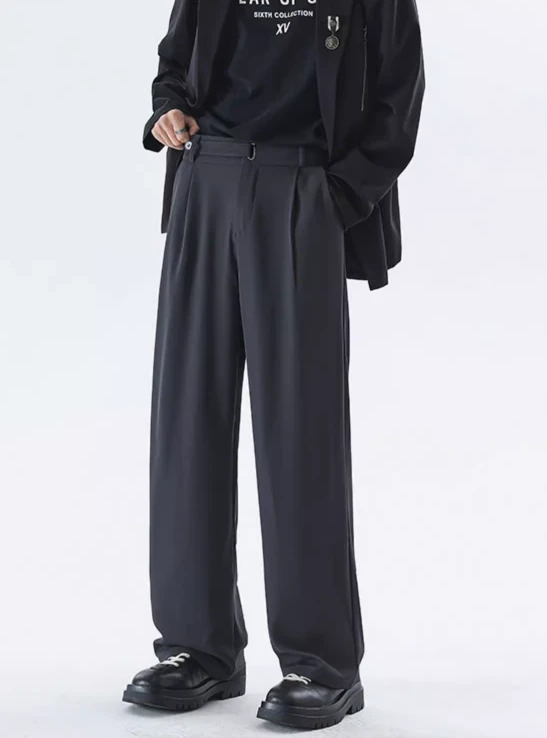 Wide Leg Tailored Lightweight Trousers With Belt Detail 9 Wide Leg Tailored Lightweight Trousers With Belt Detail - Image 9