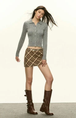 Ribbed Trim Cable Knit Skinny Cardigan 37 Ribbed Trim Cable Knit Skinny Cardigan -Modern Wear Shop f8b831682bd89c6bb580c50aa0217895