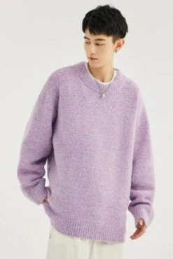 Crew Neck Relaxed-Fit Knit Sweater -Modern Wear Shop f8bfd975fae589297716db7fdd2e7bda