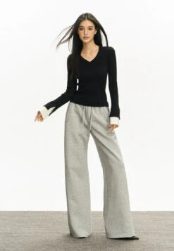 Wide-Leg Semi-Flare Sweatpant Joggers -Modern Wear Shop f8e465c70f36a2765c3d5bfae68ffee1