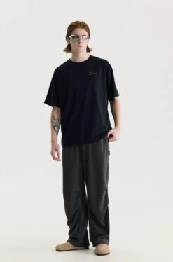 Pleated Tapered Joggers With Back Flap Pocket -Modern Wear Shop f8faddb32aa865430582d7ebe7befe8d