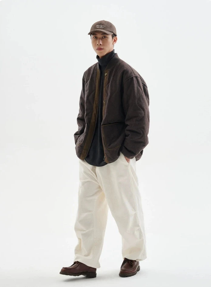 Quilted Drop Shoulder Button Jacket With Front Pockets 13 Quilted Drop Shoulder Button Jacket With Front Pockets - Image 13