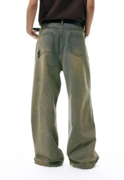 Minimal Distressed Wide Leg Sandblast Jeans -Modern Wear Shop f9de6484417c0daf74d21e74c87a36dc