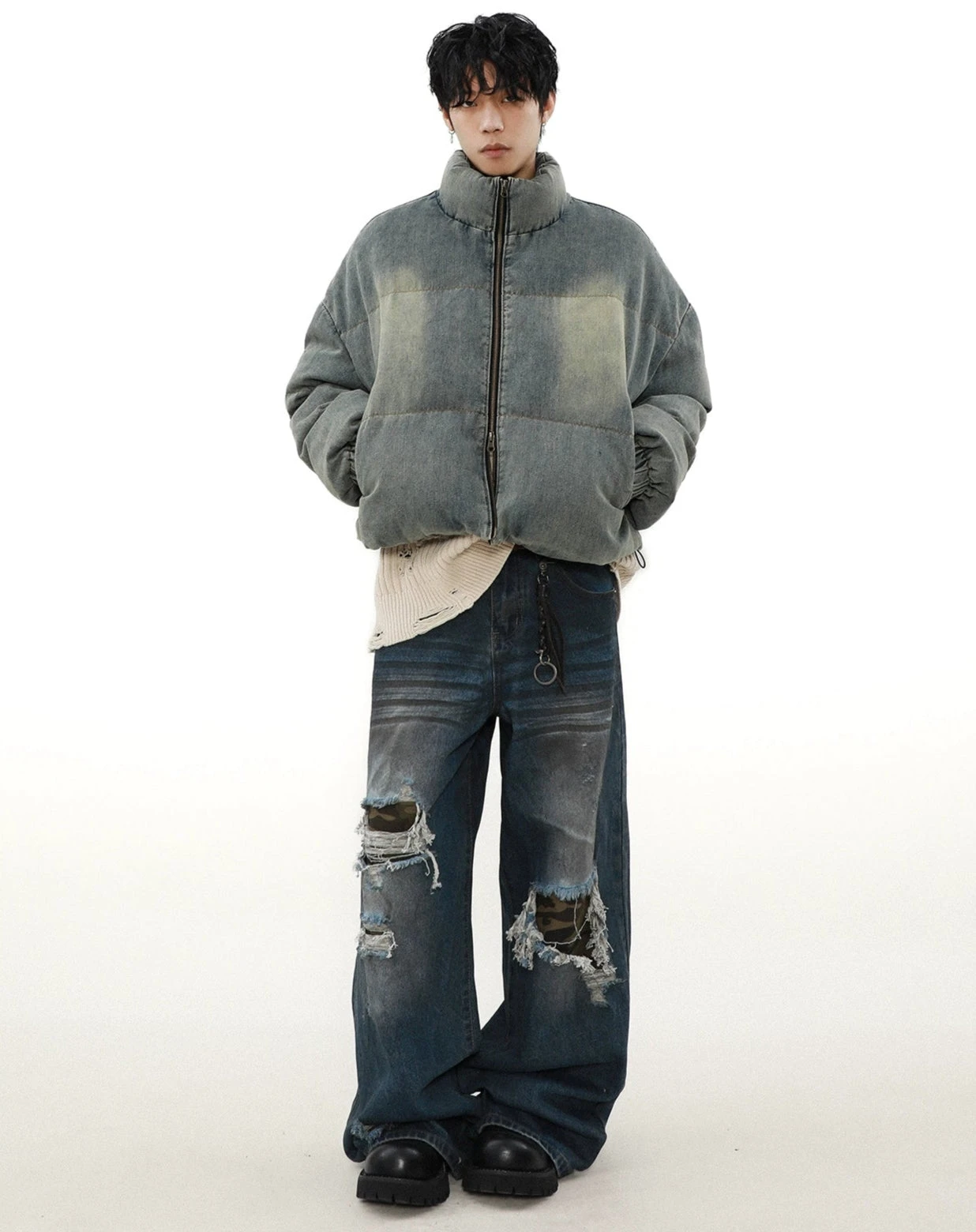 Sandlbast Denim Puffer Mid Crop Jacket 8 Sandlbast Denim Puffer Mid Crop Jacket - Image 8