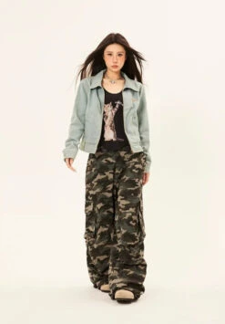 Camouflage Cargo Trousers With Double Side Belt Straps -Modern Wear Shop fa4810c8a789480e71ad1fa1d798435d
