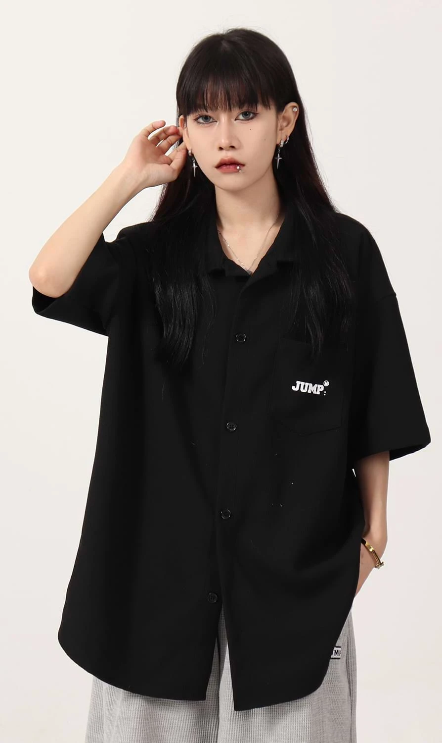 Waffle Texture Oversized Button Shirt 7 Waffle Texture Oversized Button Shirt - Image 7