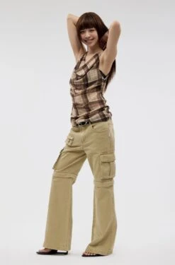 Plaid Cowl Neck Sleeveless Top -Modern Wear Shop fb8f8775397742151b650e4c2131c155