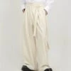 Wide Leg Belted Trousers With Pleat Detail