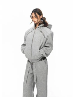 Zippered Hoodie And Jogger Lounge Set -Modern Wear Shop fbb59e20ac3839a313bd9cbe3fcdb770