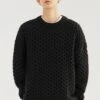 Cable Knit Ribbed Trim Sweatshirt