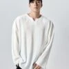 Oversized Ribbed Long Sleeve Shirt