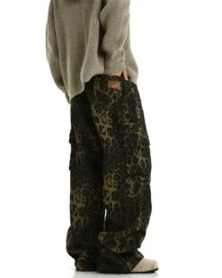 Leopard Print Cargo Pocketed Wide Leg Pants -Modern Wear Shop fc37b47f42d70803c541ec73d1c2618e