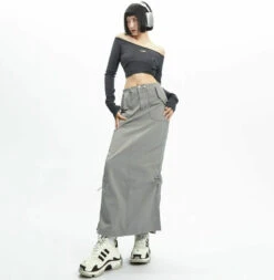 Adjustable Drawstring Midi Cargo Skirt -Modern Wear Shop fc412b091d173567b2c8175ad6dfd4c5