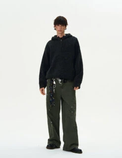 Funnel-Neck Hooded Knit Double-Zip Jacket -Modern Wear Shop fc603935f9a44306735125110ec083c3