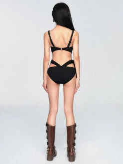 Chain Strap One-Piece Swimsuit With Tie Side -Modern Wear Shop fc8da9ede902194b3d1b883cf94451c9