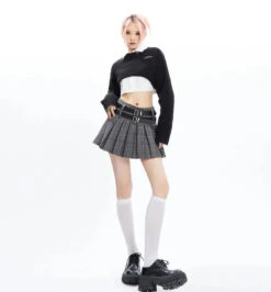 Plaid Pleated Double-Belted Mini Skirt 25 Plaid Pleated Double-Belted Mini Skirt -Modern Wear Shop fcaf58f7e2e5d15827de24c567239345