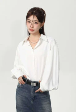 Oversized Long Sleeve Button Shirt -Modern Wear Shop fcebcda79366094e20a4623b0f53f812