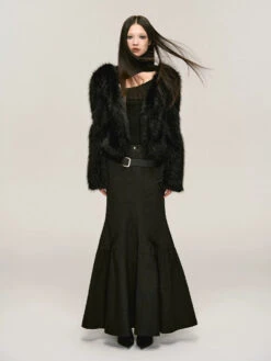 Faux Fur V-Neck Short Coat -Modern Wear Shop fcf3f5bd3c9e2a507132a931bb0145f1