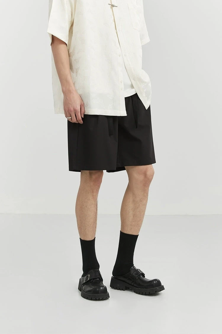 Pleated Drawstring-Belted Shorts 13 Pleated Drawstring-Belted Shorts - Image 13