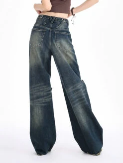 Distressed Wide-Leg Denim Jeans With Raw Hems -Modern Wear Shop fd7df3cd7090ded887f3bac34331f7d8