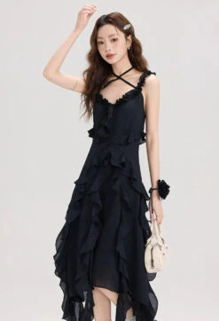 Ruffled Asymmetric Hemline Sleeveless Dress 17 Ruffled Asymmetric Hemline Sleeveless Dress -Modern Wear Shop fda444628749fd383fca35622a1afb01