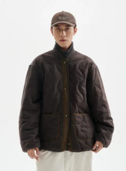 Quilted Drop Shoulder Button Jacket With Front Pockets 33 Quilted Drop Shoulder Button Jacket With Front Pockets -Modern Wear Shop fdcddfe8597b6b44acd7f45a623f80a3