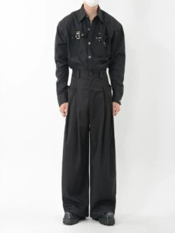 Wide-Leg Pleated Trousers With Fine Line Pocket Detail -Modern Wear Shop fe4d9a909bc00f87845296e05a2accac