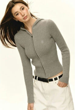 Slim Ribbed Zip-Up Hooded Sweater 26 Slim Ribbed Zip-Up Hooded Sweater -Modern Wear Shop fe6b3d6868c70aeabbee08fd7f326827