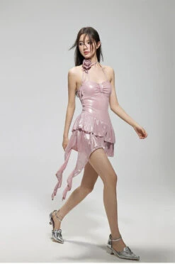 Asymmetric Rosette-Detail Ruffle Skirt One-Piece Swimsuit -Modern Wear Shop fecc98cd97e86518255d37ea15d087b2