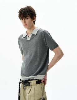 Contrast Trim Short Sleeve Knit Polo Shirt 15 Contrast Trim Short Sleeve Knit Polo Shirt -Modern Wear Shop ff15f5d4e12edc9a5d0d5d433a49fb23