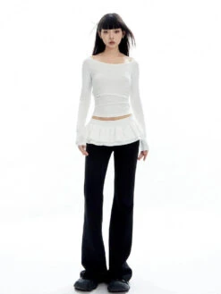 Bell Bottom Ruffle Waistband Skirt-Pants -Modern Wear Shop ff57e0c0fe68e6e5cc87d7ca504df188