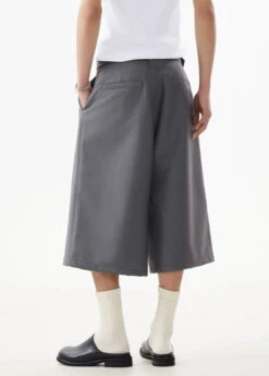 Wide Leg Pleated Tailored Suit Long Bermuda Shorts -Modern Wear Shop ff73520a365899f6681b9a2e3841ff18