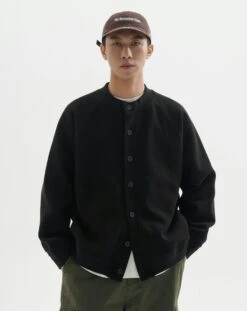 Button-Up Textured Knit Bomber Jacket -Modern Wear Shop ffc12b6dc3366b1168fb57bf1627ab97