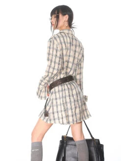 Flare Long Sleeve Pleated Mini Shirt-Dress -Modern Wear Shop ffda17eaa635826405e15e5c23053be6