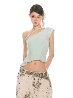 Asymmetrical One-Shoulder Crop Top With Embroidery Detail 15 Asymmetrical One-Shoulder Crop Top With Embroidery Detail -Modern Wear Shop ffe9d5e19a2531e94e9c22d0530bf9d9