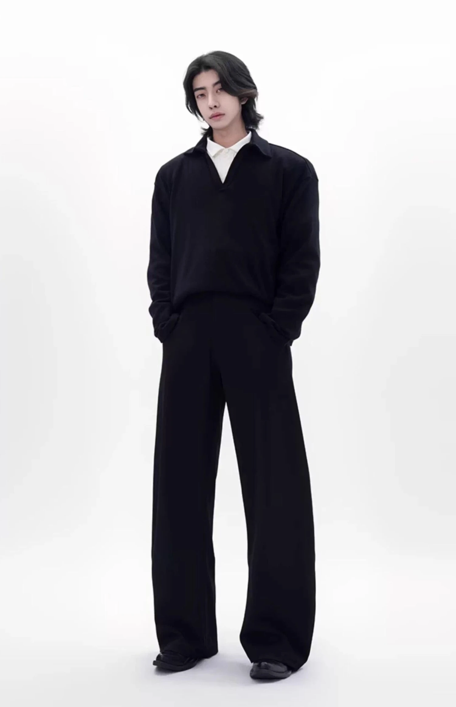 Wide Leg Tailored Trousers With Draped Silhouette 2 Wide Leg Tailored Trousers With Draped Silhouette - Image 2
