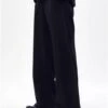 Wide Leg Tailored Trousers With Draped Silhouette