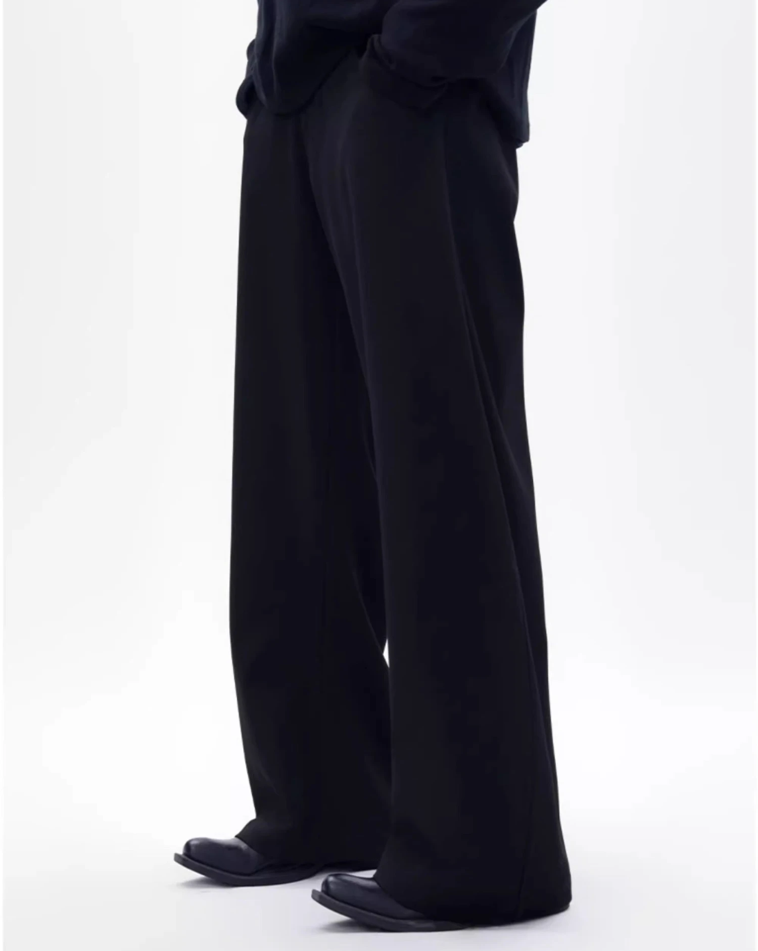 Wide Leg Tailored Trousers With Draped Silhouette 1 Wide Leg Tailored Trousers With Draped Silhouette