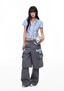 Stripe Ruffle Trim Button-Up Shirt -Modern Wear Shop imgi 39 O1CN011pOac91fgzy3Bsev4 2212418294037