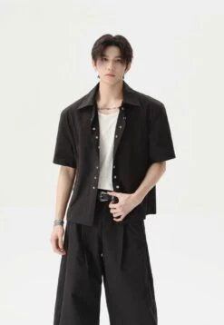 Short Sleeve Snap Button Shirt And Wide Leg Pleated Pants Two-Piece Set -Modern Wear Shop imgi 39 O1CN01XkrPXP1MgYtF0kUYg 3037071464