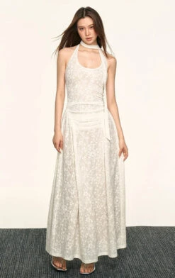 Sheer Floral Halter Neck Maxi Dress With Ruched Front And Scarf Detail -Modern Wear Shop imgi 40 O1CN01fpY8Qx1rwp2tnPgUK 2215877315696