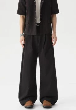 Short Sleeve Snap Button Shirt And Wide Leg Pleated Pants Two-Piece Set -Modern Wear Shop imgi 44 O1CN01xs4OIM1MgYtAjkxl5 3037071464