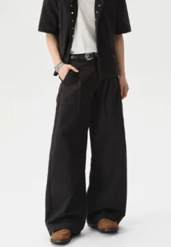 Short Sleeve Snap Button Shirt And Wide Leg Pleated Pants Two-Piece Set -Modern Wear Shop imgi 45 O1CN01424djm1MgYtFZE7iJ 3037071464