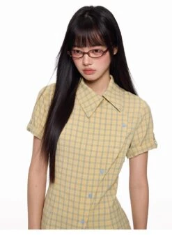 Plaid Asymmetric Button Wrap Top 32 Plaid Asymmetric Button Wrap Top -Modern Wear Shop imgi 47 O1CN014rLyPX1fgzyFAPXja 2212418294037