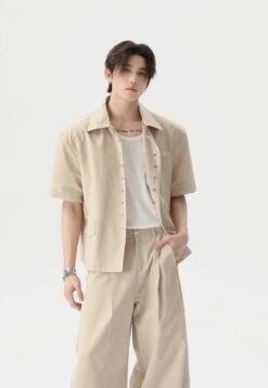 Short Sleeve Snap Button Shirt And Wide Leg Pleated Pants Two-Piece Set -Modern Wear Shop imgi 52 O1CN01CuB0JU1MgYtHIAkLz 3037071464