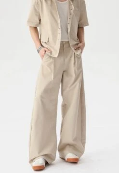 Short Sleeve Snap Button Shirt And Wide Leg Pleated Pants Two-Piece Set -Modern Wear Shop imgi 57 O1CN01vZu82d1MgYtFZFOig 3037071464