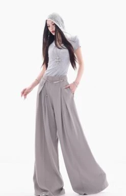 High Waist Extra Wide Leg Pleated Pants With Belt Loops 12 High Waist Extra Wide Leg Pleated Pants With Belt Loops -Modern Wear Shop imgi 61 O1CN0142hv7t1KzDoa0s6w3 2213001111234