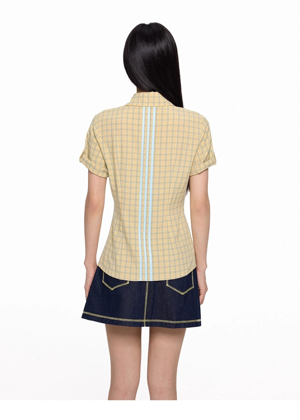 Plaid Asymmetric Button Wrap Top 12 Plaid Asymmetric Button Wrap Top - Image 12