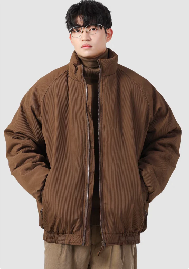 Oversized Ribbed Zip Jacket With Elastic Hem 5 Oversized Ribbed Zip Jacket With Elastic Hem - Image 5